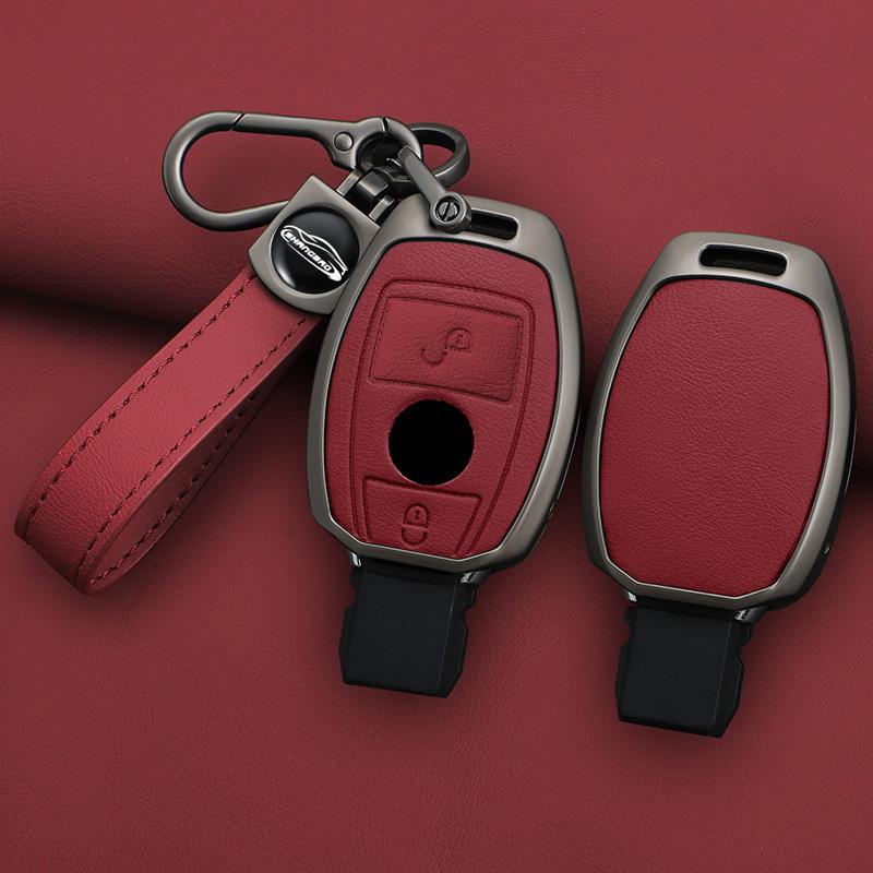 Interior Mouldings Car Zinc Alloy Leather Key Case Cover For Mercedes-Benz AMG CLS300 CLS350 S63 CLS260 W218 W219 Protection Key