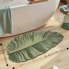 Grüner blattförmiger bedruckter Teppich Heimdekoration, Badezimmer- und Eingangstürmatten, Hochabsorbierend und schmutzabweisend