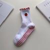 Yoga Socks - Women's Mid-calf Socks with Lace Embroidery and Anti-slip Design for Pilates Fitness and Exercise on The Floor.