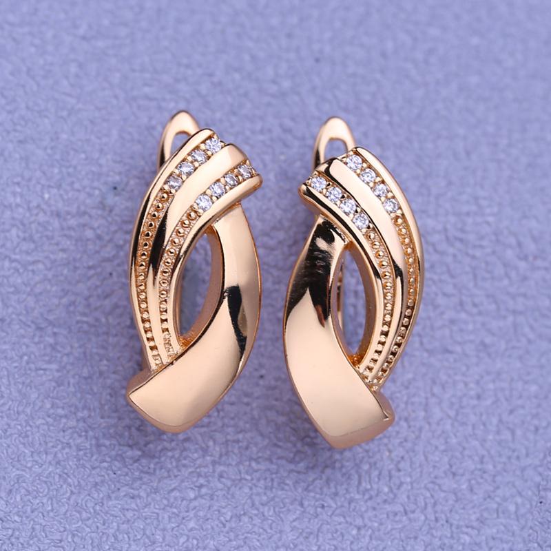 LSOOYH Clip øredobber Rose gull farge mote øredobber for kvinner Sommerfugl Cubic Zirconia hule dråpe øredobber Smykker