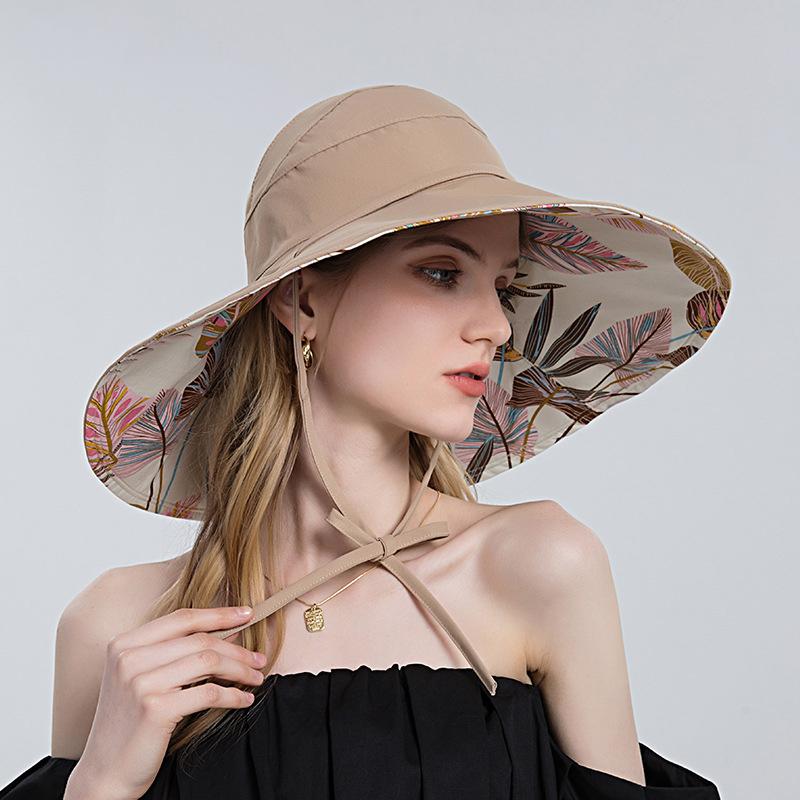 H108 sunshade hat for women Half empty top  ponytail fisherman's hat and a large brim sunscreen hat
