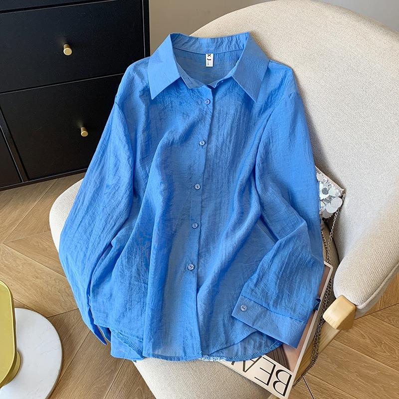 Elegant Back Slit Strap Splicing Lace Sunscreen Shirt Long Sleeved Loose Jacket for Women's Bow Tie Summer Fashion Thin Loose Fit Shirt Sweet Blouse