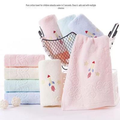Jinhao Weiches Cartoon-Handtuch aus reiner Baumwolle für Kinder – Mittelgroß, hautfreundlich, wasserabsorbierend, perfekt zum Waschen des Gesichts
