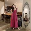 2024 Summer French Rose Spaghetti Strap Sleeveless Dress - Casual, Loose, Slimming