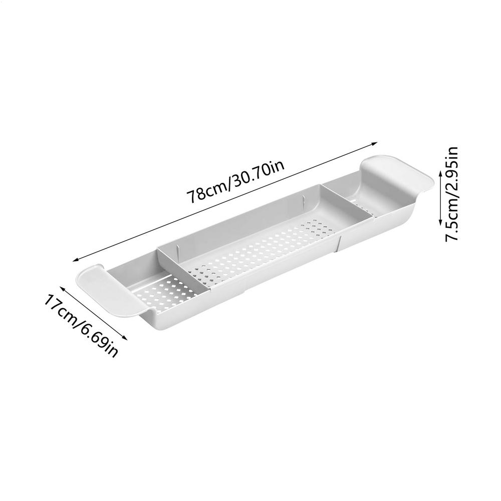 Estante para Bañera Extensible Bandeja para Bañera de Baño Organizador de Ducha Estante para Bañera Portarrollos de Papel Higiénico Organizador de Almacenamiento Accesorios