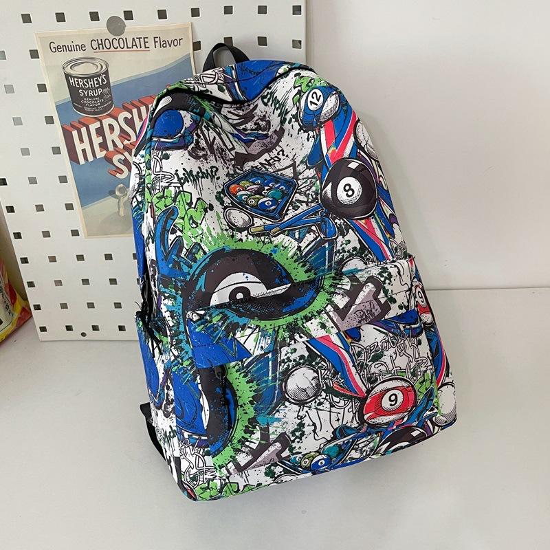 Schulrucksack Amerikanische Persönlichkeit Graffiti Rucksack ins High-School-Schüler College-Student Klasse Schultasche Trendig Mode Große Kapazität Rucksack