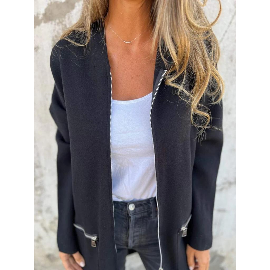 Fall Winter Women's Oversized Long Sleeve Hooded Mid-length Cardigan Coat Casual Fashion Outerwear for Women