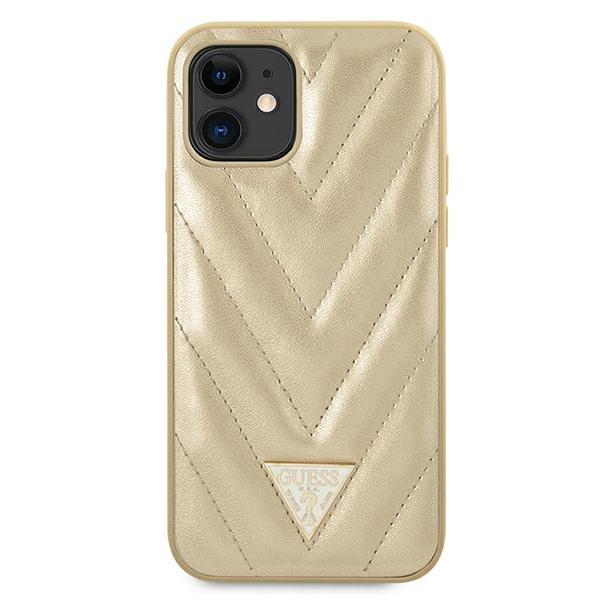 Guess Guhcp12Spuvqtmlbe Iphone12 Mini 5,4 Złoty/Gold Hardcase V-Quilted Collection