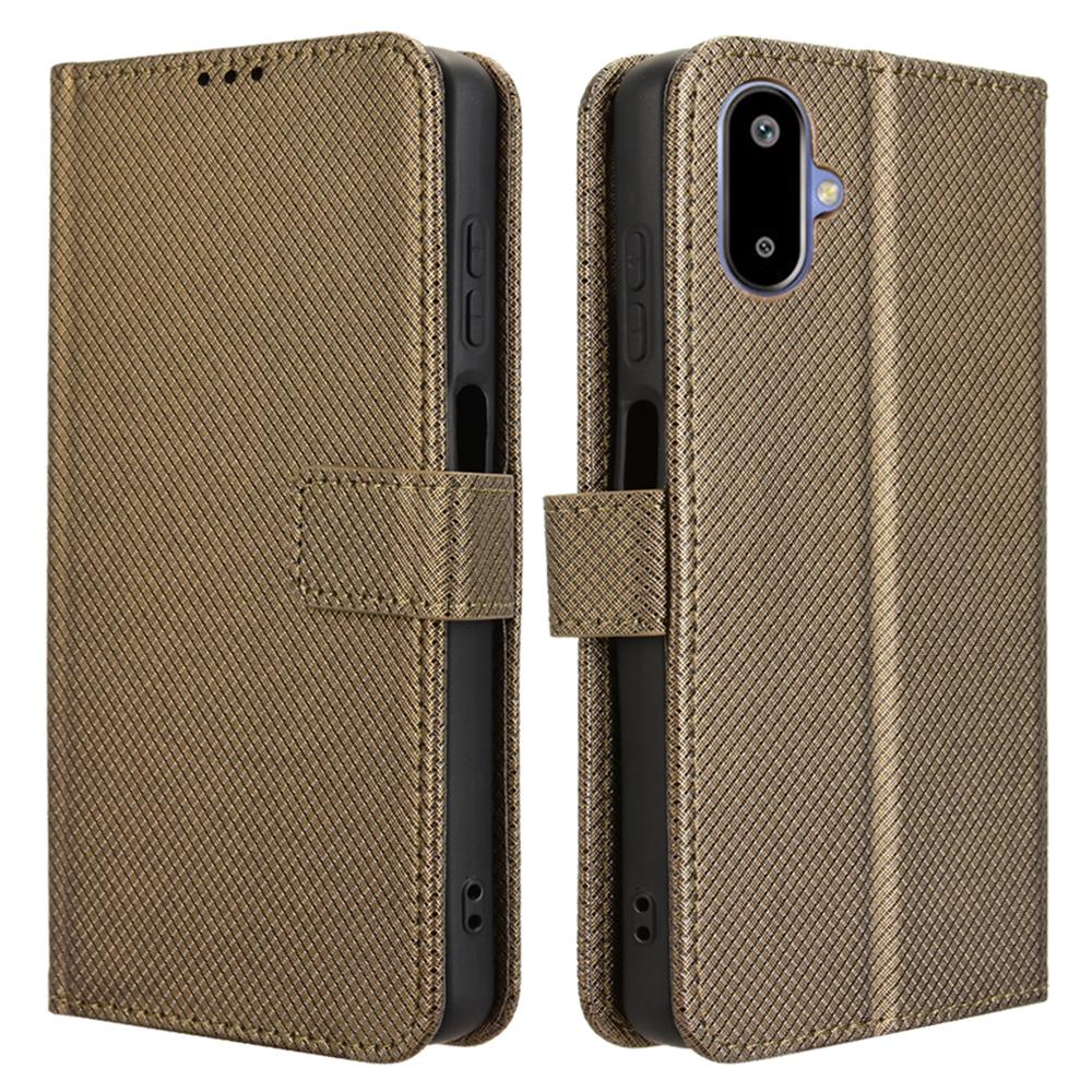 For Samsung Galaxy F06 5G/M06 5G Case PU Leather Diamond Texture Wallet Phone Cover