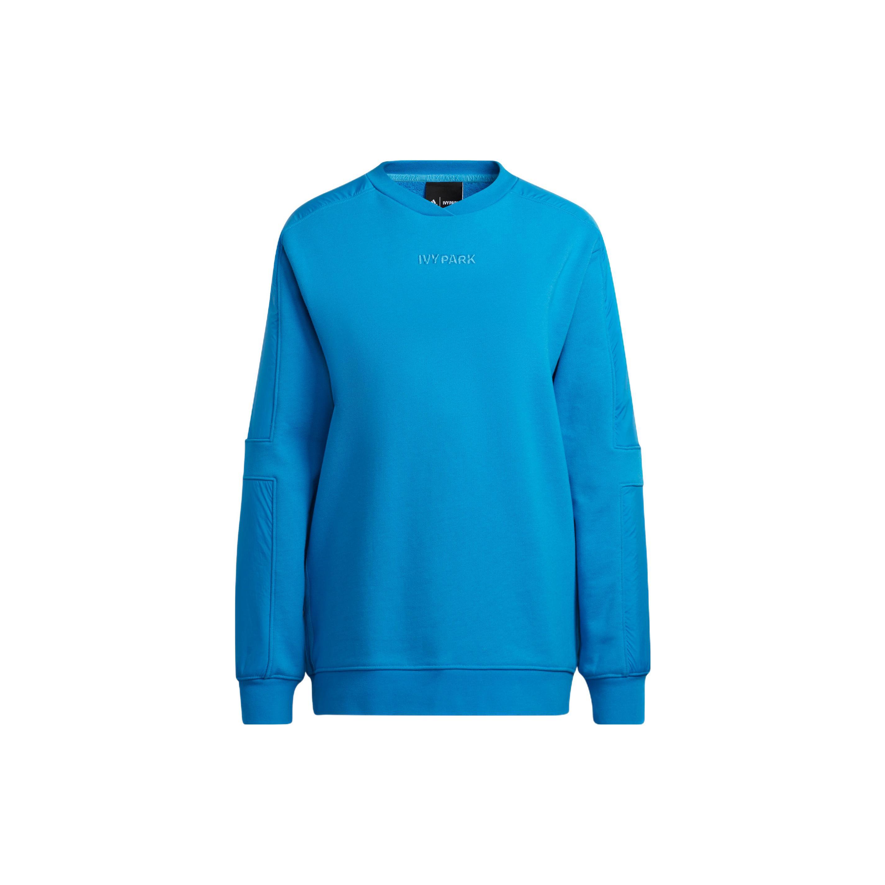 Толстовки Adidas IVY PARK Унисекс Синие С круглым вырезом Умеренный Обычный HR3661 XS