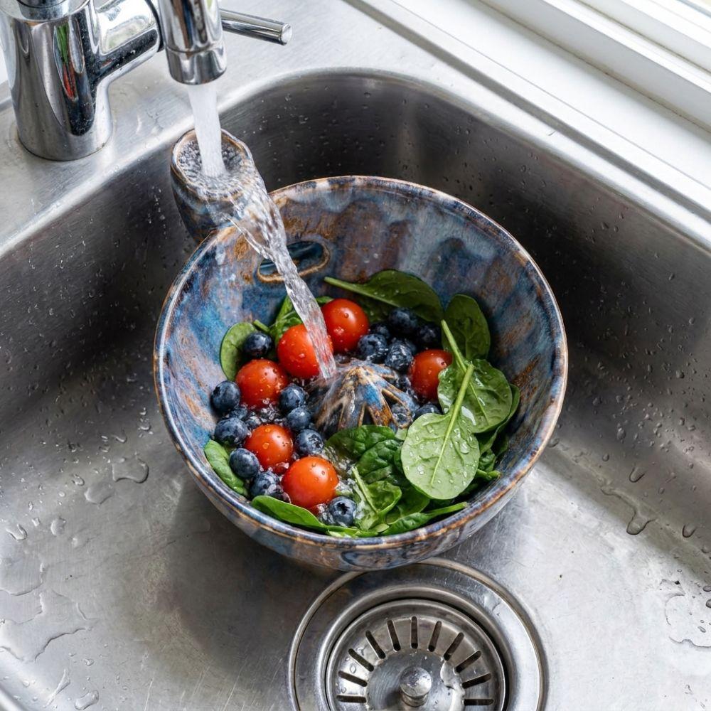 Self-Spinning Self-Rotating Berry Bowl Vortex-Style Fruit Cleaning Bowl Vegetable Washer