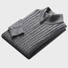 Men's Thick Knit Half-Collar Cardigan Sweater - 2023 Autumn/Winter