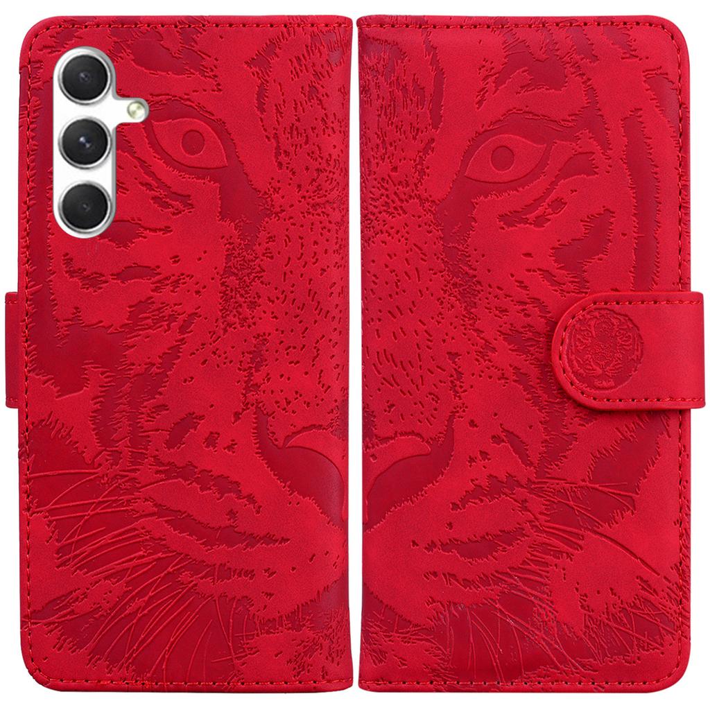 For Samsung Galaxy S25 Case Tiger Imprint Leather Wallet Phone Cover