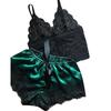 2 szt. Damska koronkowa bielizna nocna Bielizna Topy Zestaw szortów Babydoll Piżama Bielizna nocna