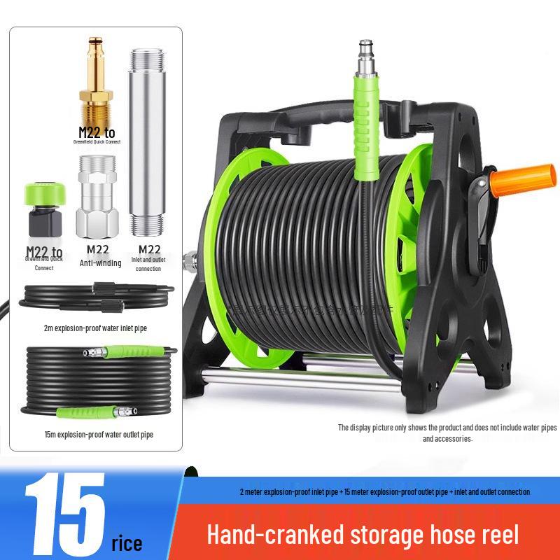 High-Pressure Water Hose Reel & Storage Rack for Car and Household Cleaning