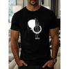 Men'S Music Guitar Print Short Sleeve T-Shirt - Graphic Tee With Guitar, Elastic Crew Neck Casual Shirt Suitable For Outdoor Activities, Concerts &
