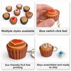 Cartoon 3D Printed Clicker Toys Shells Simulated Dessert Keychain Stress Relief Toys  Fidget Toys