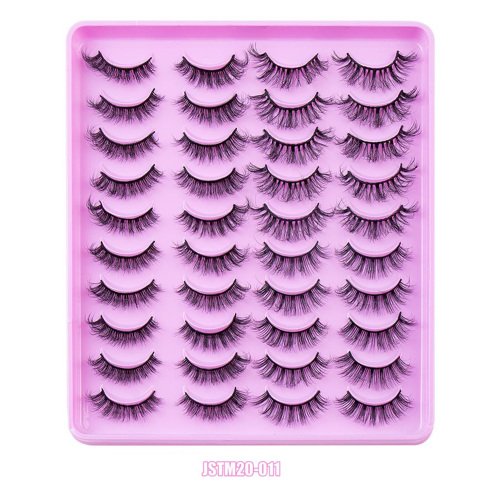 20 Pairs Of Mixed Imitation Mink False Eyelashes Naturally Curled Eyelashes Nude Makeup Thick Eyelashes