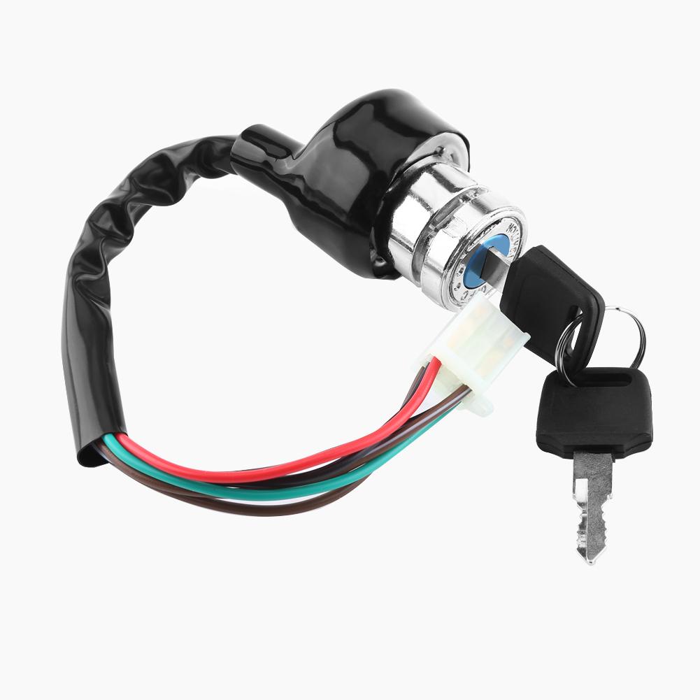 Universal Car Motorcycle 6 Wire In 9 Pin Plug Ignition Switch 3 Position 2 Keys
