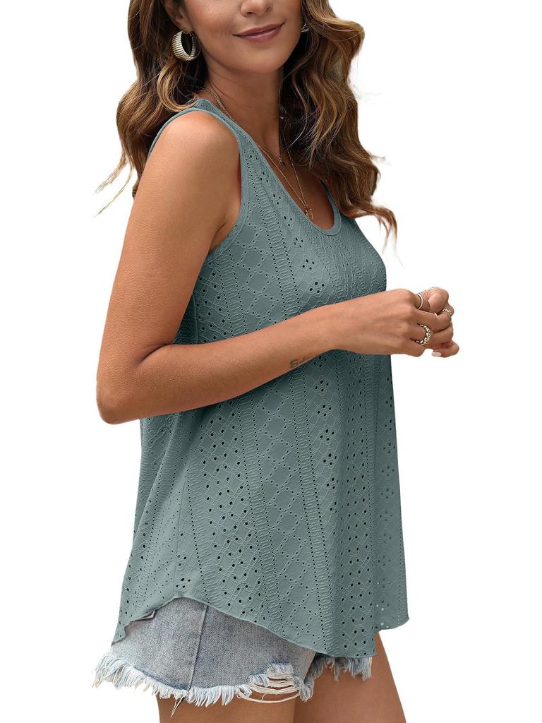 2025 Spring/Summer Sleeveless Round Neck Loose T-Shirt Tops