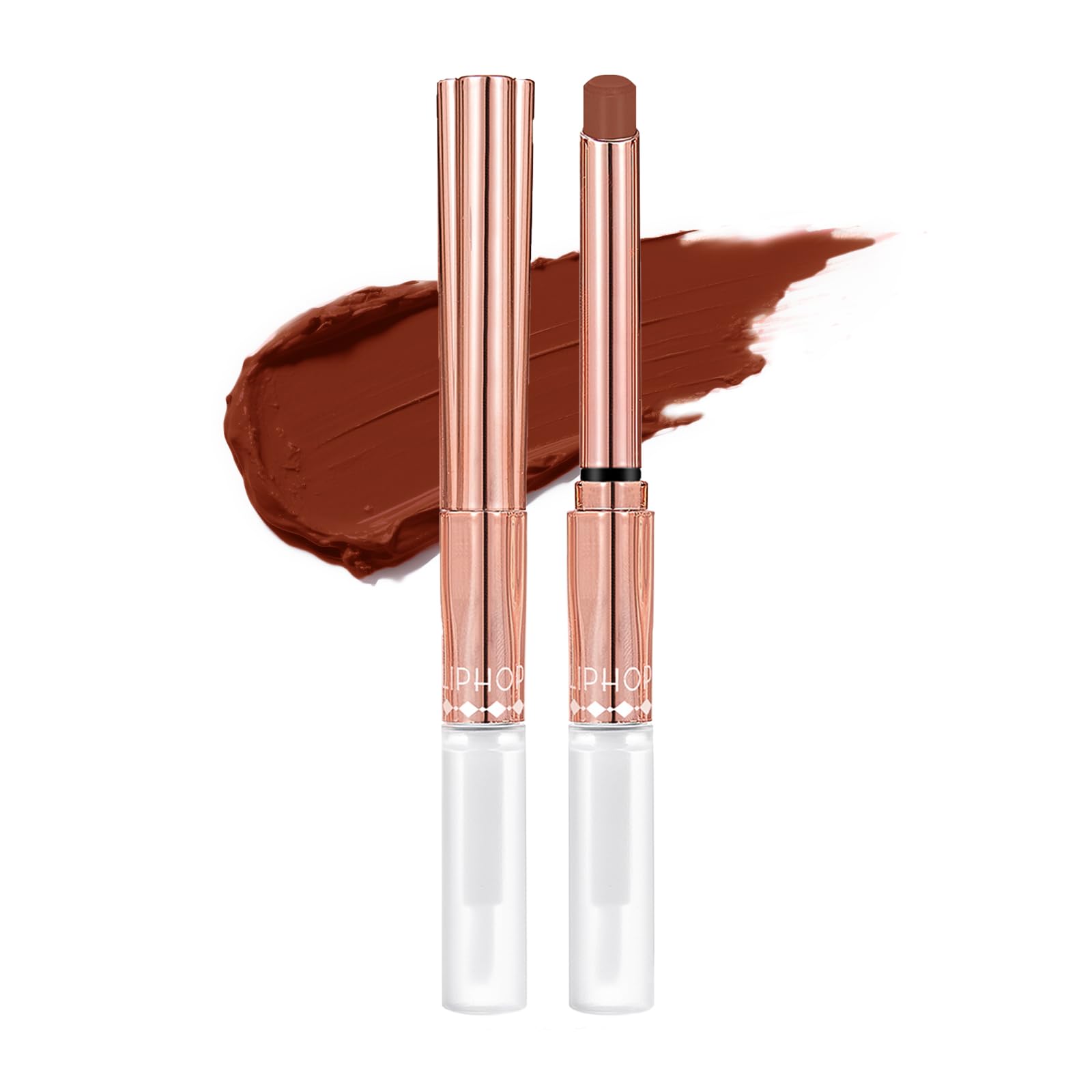

aopoka Double-Ended Matte Lipstick Gloss - High Color Payoff, Moisturizing, Long-Lasting, Smudge-Proof, Gel-Film Lipstick, Non-Drying, Shiny Finish,