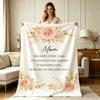 Soft Warm Flannel Blanket with Blush Floral Mom Quote Design All Season Use for Couch Bed Living Room Bedroom Home Decorative Throw Blanket for Mom Gi