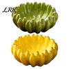 Unique Housewarming Gift Ceramic Banana Fruit Bowl, Creative Yellow Tray, Decorative Entryway Key Bowl Salad for Kitchen Dining Table Countertop