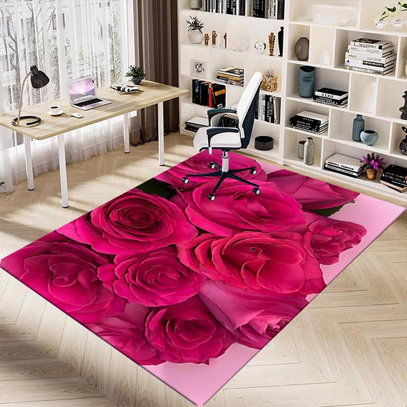 1PC Rose Petals Carpet Ultra Soft, Thick & Absorbent, Non Slip Machine Washable Mat for Entryway