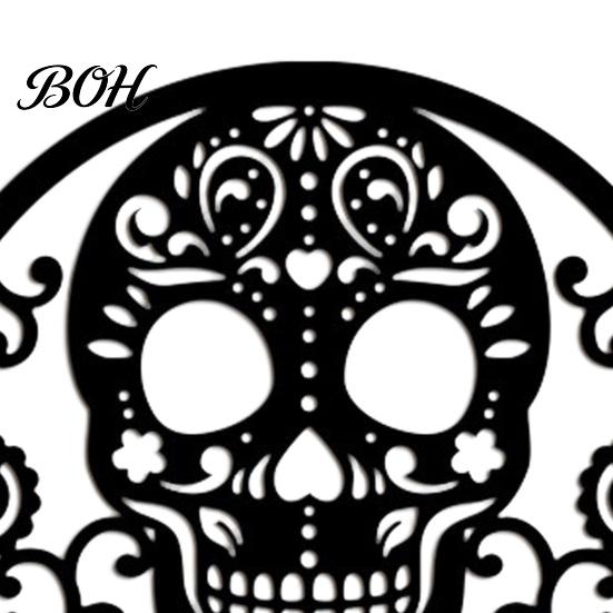 Rust Resistant Metal Sign Skull Door Sign, Gothic Spooky Skeleton Head Hanging Wall Holiday Accents Art for Man Cave, Bar, Bedroom, Garage,