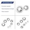 uxcell 200pcs Internal Tooth Star Lock Washer Set, M2, M2.5, M3, M4, M5, Quick Speed ??Locking Washers, 304 Stainless Steel Star Lock Push Nuts