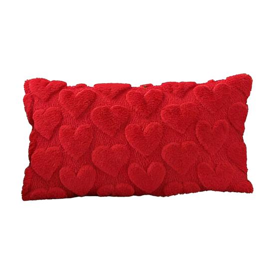 Наволочка на подушку ко Дню святого Валентина Пушистая Наволочка на декоративную подушку в форме сердца Плюшевая наволочка на подушку со скрытой молнией для декора дивана, спальни, гостиной 30*50cm красный