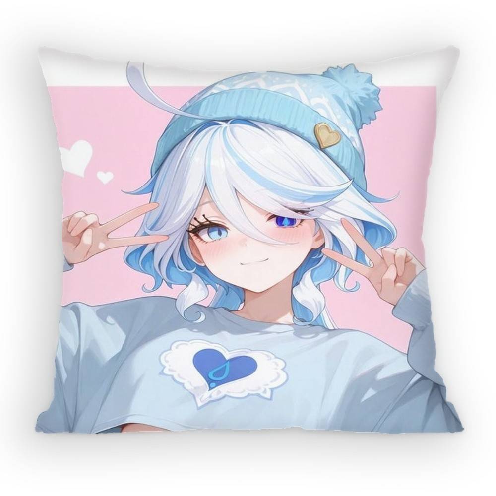 Hydro Archon of Fontaine Furina Pillow Case Antidustmite Pillowcase Invisible zipper silky short plush Sofa cushion cover