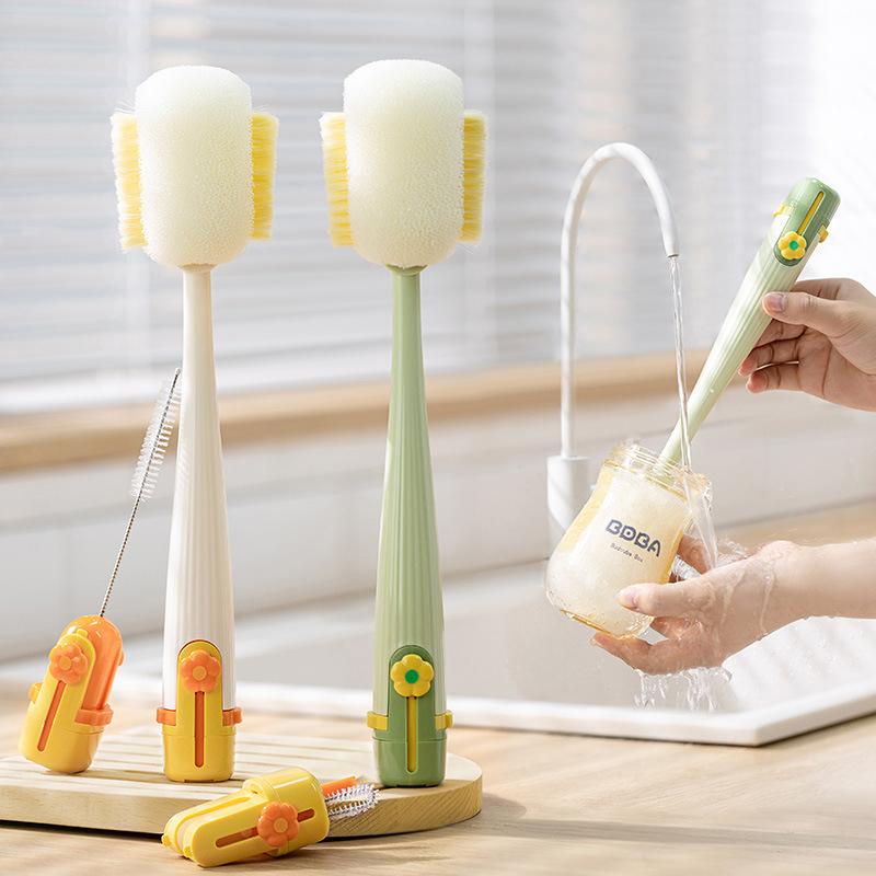 Multifunctional 5 In 1 Cleaning Brush Tiny Bottle Cup Lid Detail Brush Straw Cleaner Tools Household Kitchen Cleaning Tools