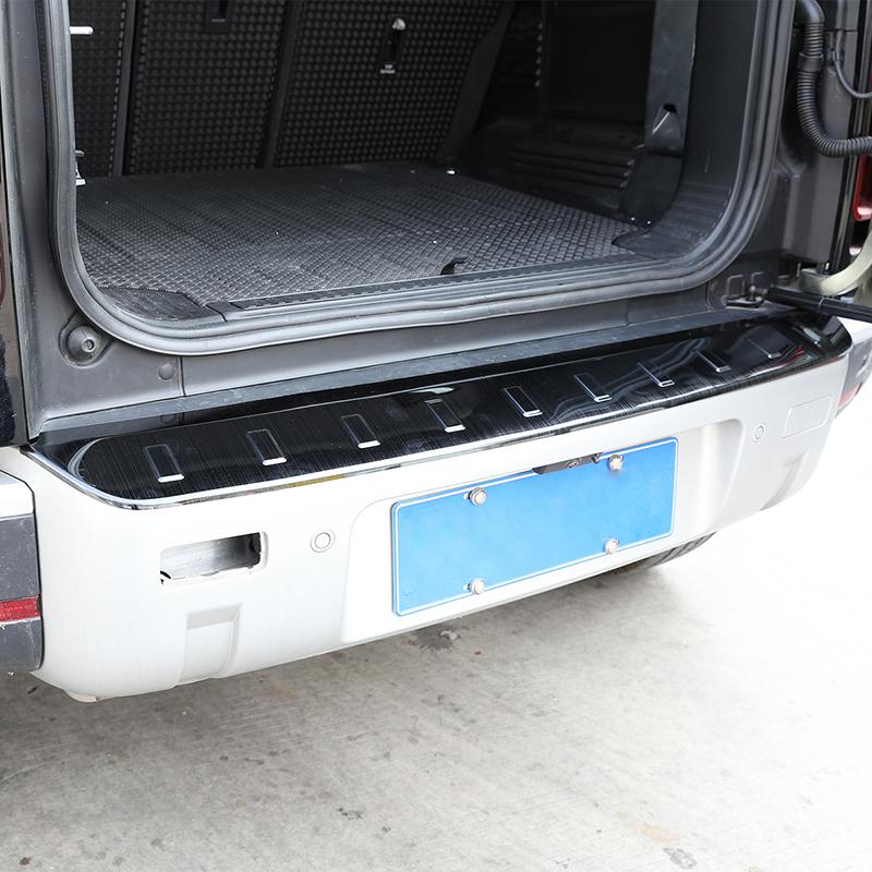 Stainless Steel For Land Rover Defender 110 -2024 External Rear Bumper Guard Plate Protect Cover Accessories Black and Silve