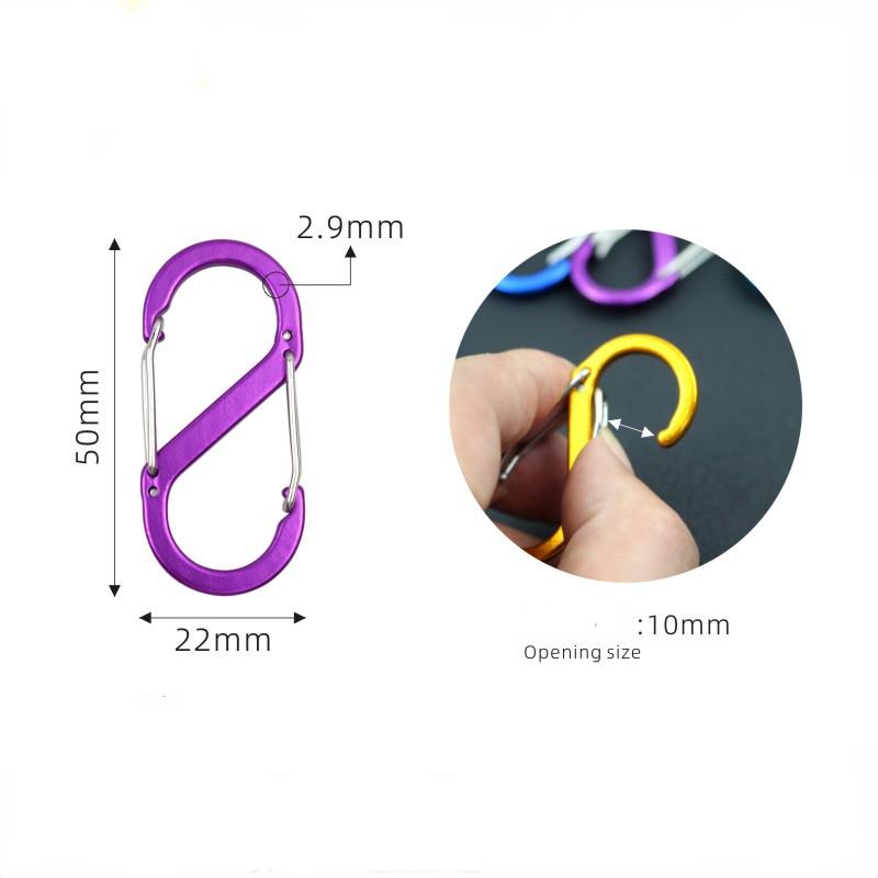 

Пряжка S-типа для альпинизма, рюкзак с 8-значной пряжкой, быстроподвесной рюкзак из алюминиевого сплава, многофункциональный крючок с пряжкой для кемпинга, кемпинга, EDC S