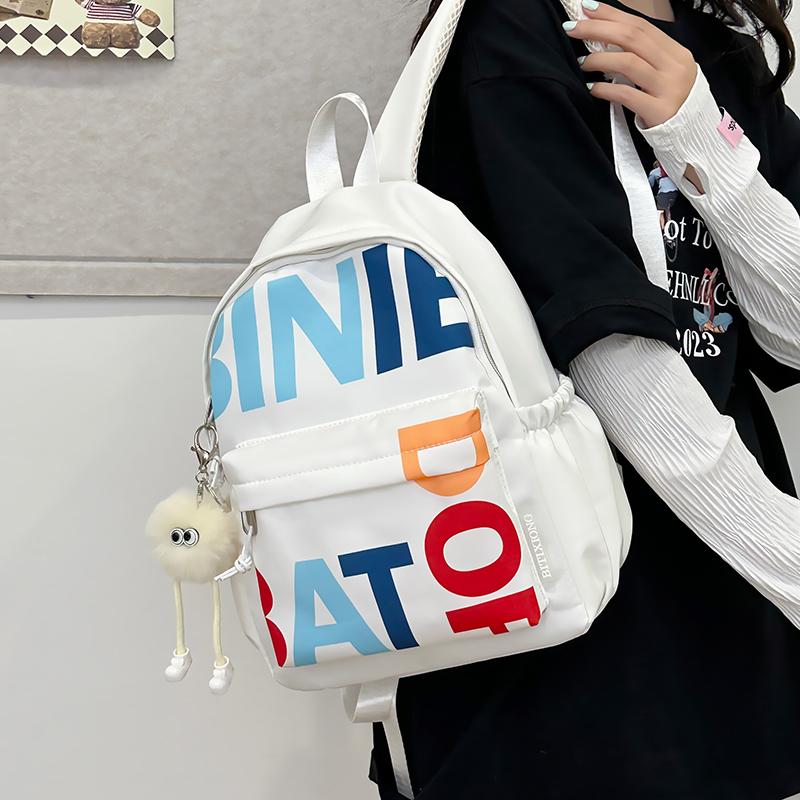 Студенческий школьный рюкзак с буквенным принтом — фото 7