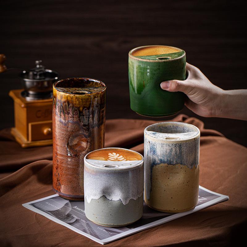 Retro Kiln-fired Ceramic Mug: Large Capacity, Creative Design