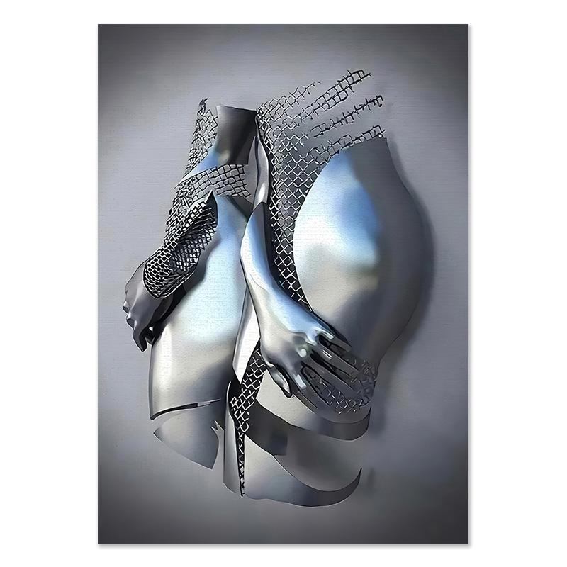 

Металлическая Фигура Статуя Романтическое Настенное Искусство Абстрактная Картина на Холсте Любители Скульптуры Плакаты Печатает Картины Гостиная Домашний Декор 40X50cm No Frame