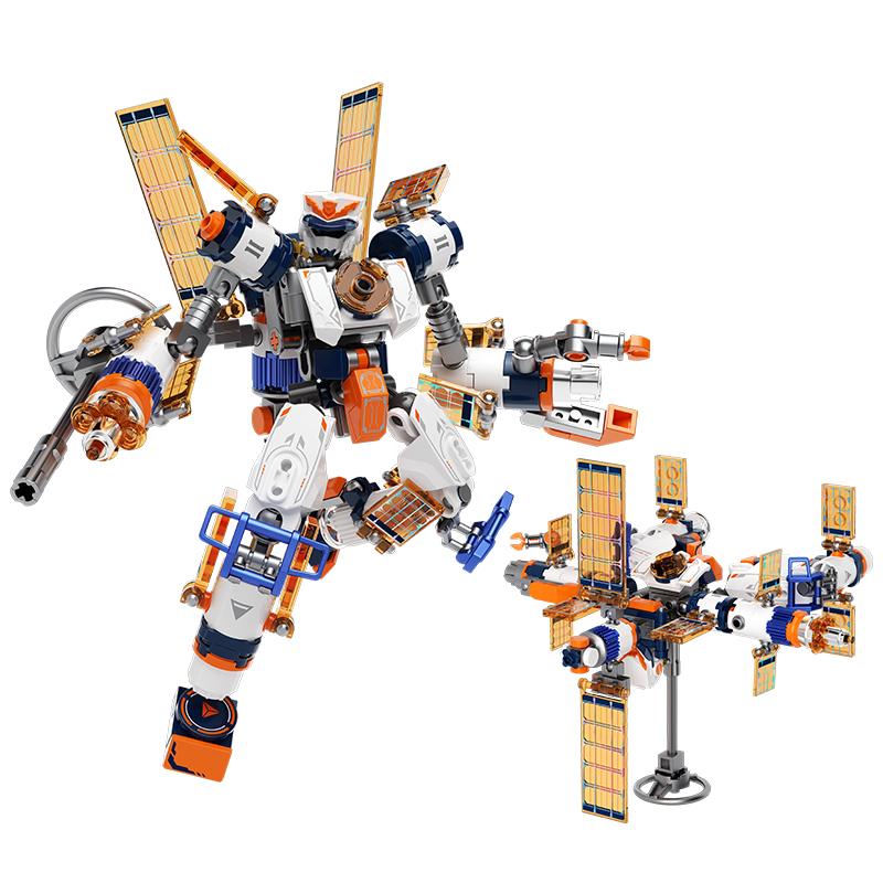 Jaki Aerospace Transforming Mecha Building Blocks Set Robot Model Assembly Toy Desktop Creative Ornament Boy'S Birthday Gift
