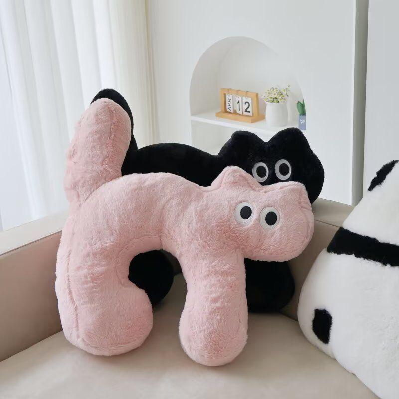Big Size Cartoon Kawaii Walking Black Cat Pillow Doll Cushion Cat Plush Toy Desk Sofa Home Decor Christmas Birthday Gift