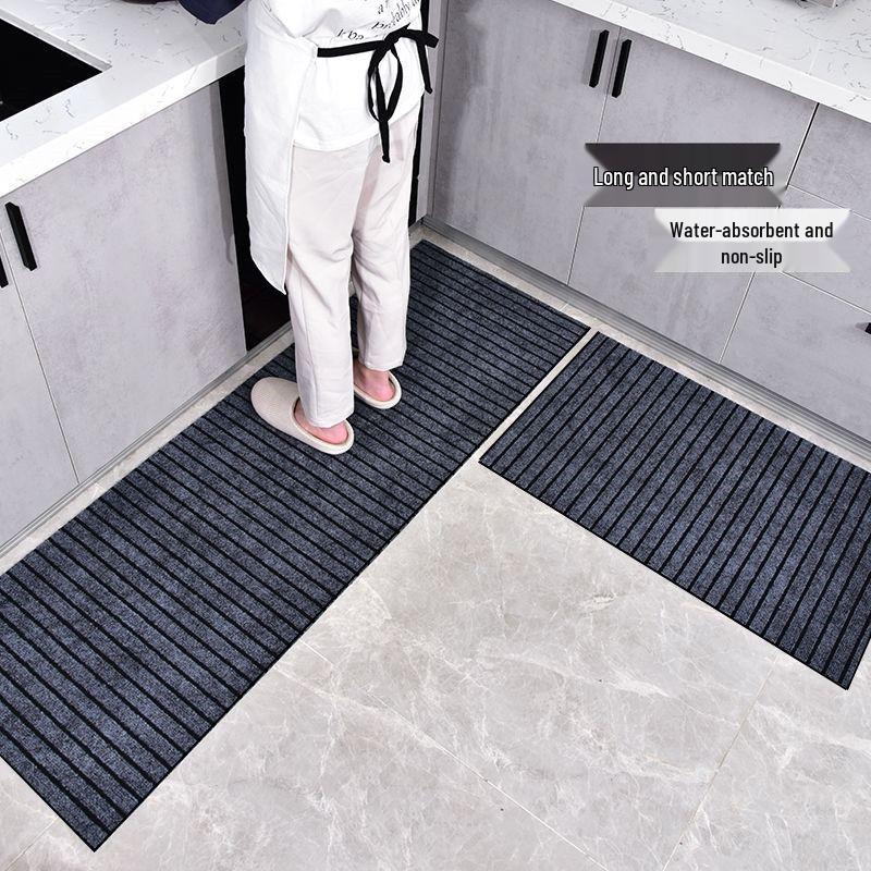Non-Slip Seven-Stripe Doormat: Oil-Absorbent, Cut-to-Size Floor Mat for Kitchen, Entrance, Hall, or Living Room