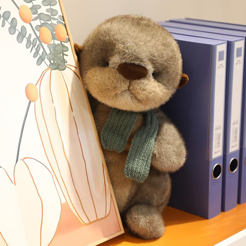 Scarf Otter Children's Toy Water Dog Plush Cartoon Doll Sleeping with Sleeping Doll Birthday Gift