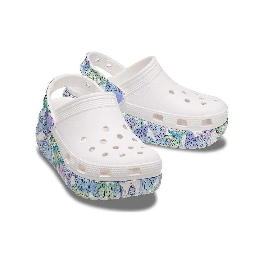 Crocs Breathable Round Toe Butterfly Thick Sole Clogs Unisex Footwear White 208258-94S