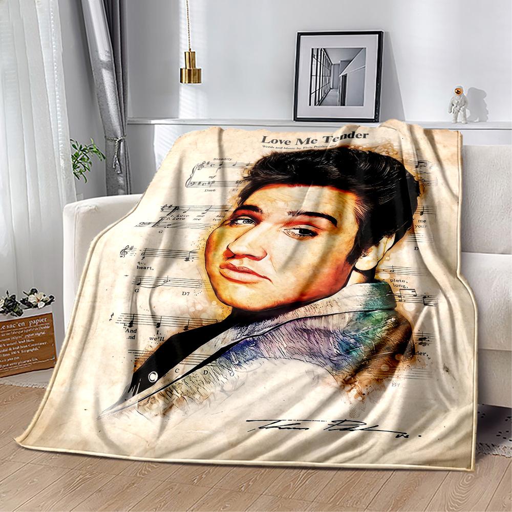Love Tender: Elvis Presley's Legacy Blanket Durable Comfort Great for Office Chair Couch Livingroom All-Season Use Modern Style