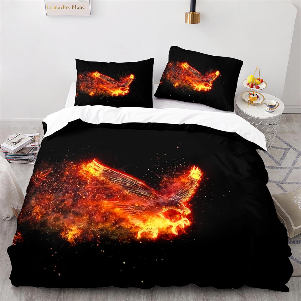 

Phoenix Nirvana Duvet Cover Set Soft Fire Patterned Bedding Sets For Children Adults Teens Polyester Comforter Cover King Size EU single(135x200cm)