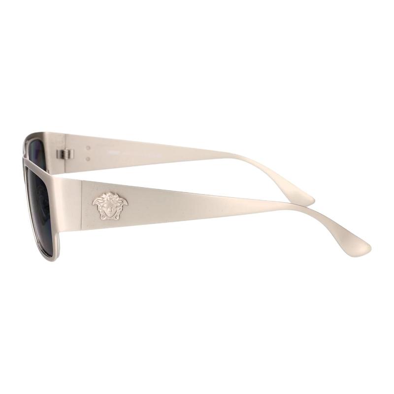 Versace Gafas de Sol Metálicas Rectangulares con Logo de Marca Estilo Unisex Pareja Plata 25806657 0VE226212666G-silver 56