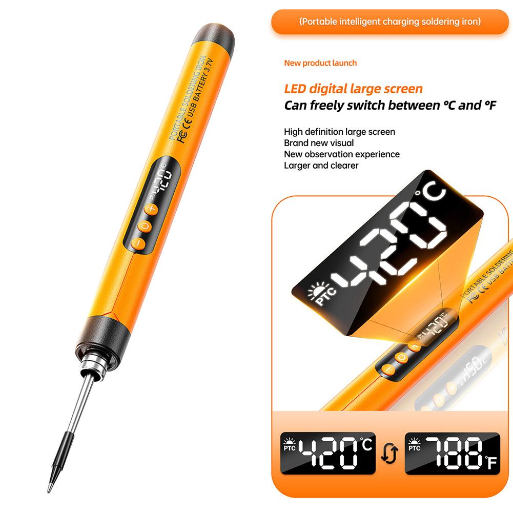 LCD Portable Usb Adjustable Temperature Soldering Iron Home Diy Soldering Kit With Storage Box Electronic Soldering Tool
