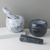 Small Marble Mortar and Pestle - Natural Stone Grinder for Garlic and Pepper Crushing