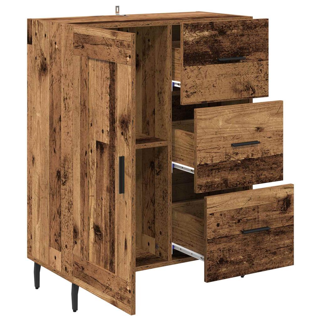 Sideboard Reclaimed Wood 69.5 x 34 x 90 cm Engineered Wood and Iron