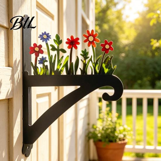 Sky Garden Wall Combination Metal Plant Hanger Hook Heavy Duty Hanging Basket Bracket Decorative Parrot Imitation Rust Orange Cat Flower Butterfly for